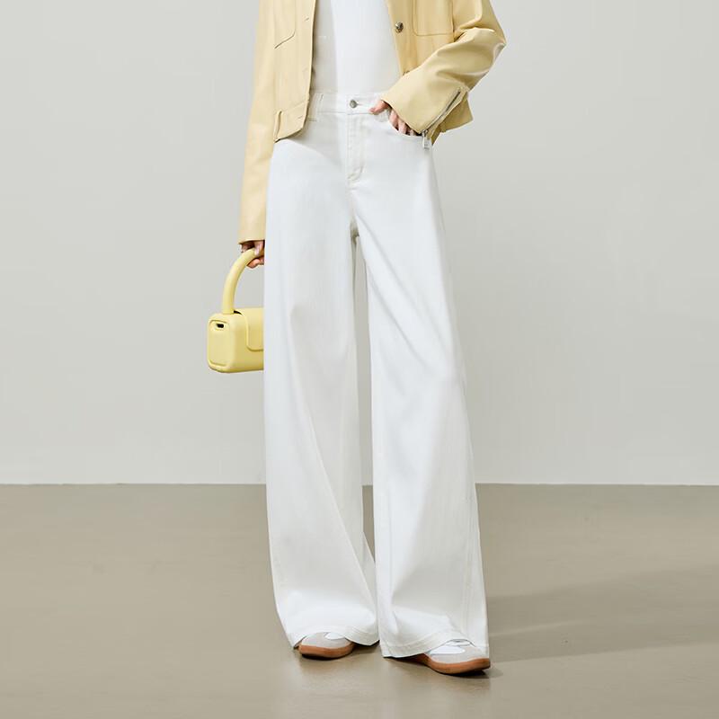 ESE-Y Women s 2026 Spring Side-Split Wide-Leg Straight Jeans 29S (155-162cm)