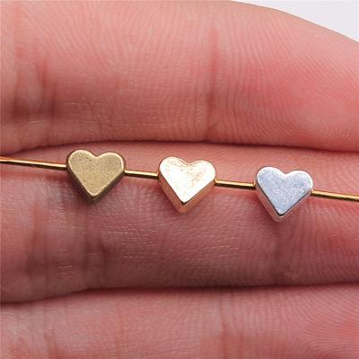 20pcs 6x6mm Heart Spacers Beads Charms Beads 3 Colors For Jewelry Making Jewelry Accessories