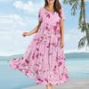 Women's Casual Loose Bohemian Floral Print Short Sleeve Dress