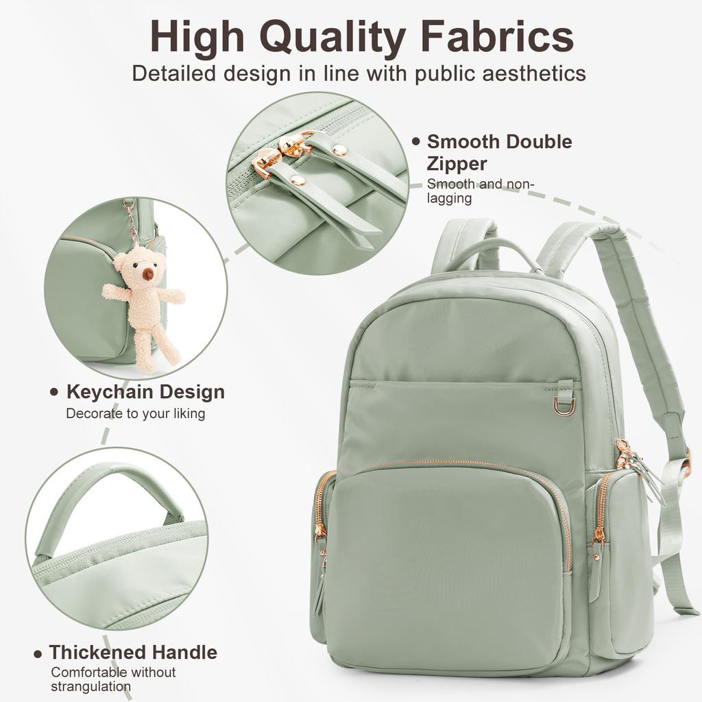 Nylon Women's Mini Backpack, Fashion College Bags Woman Anti-theft Multi Pocket Laptop Travel Backpack Korean Designer Small Bag