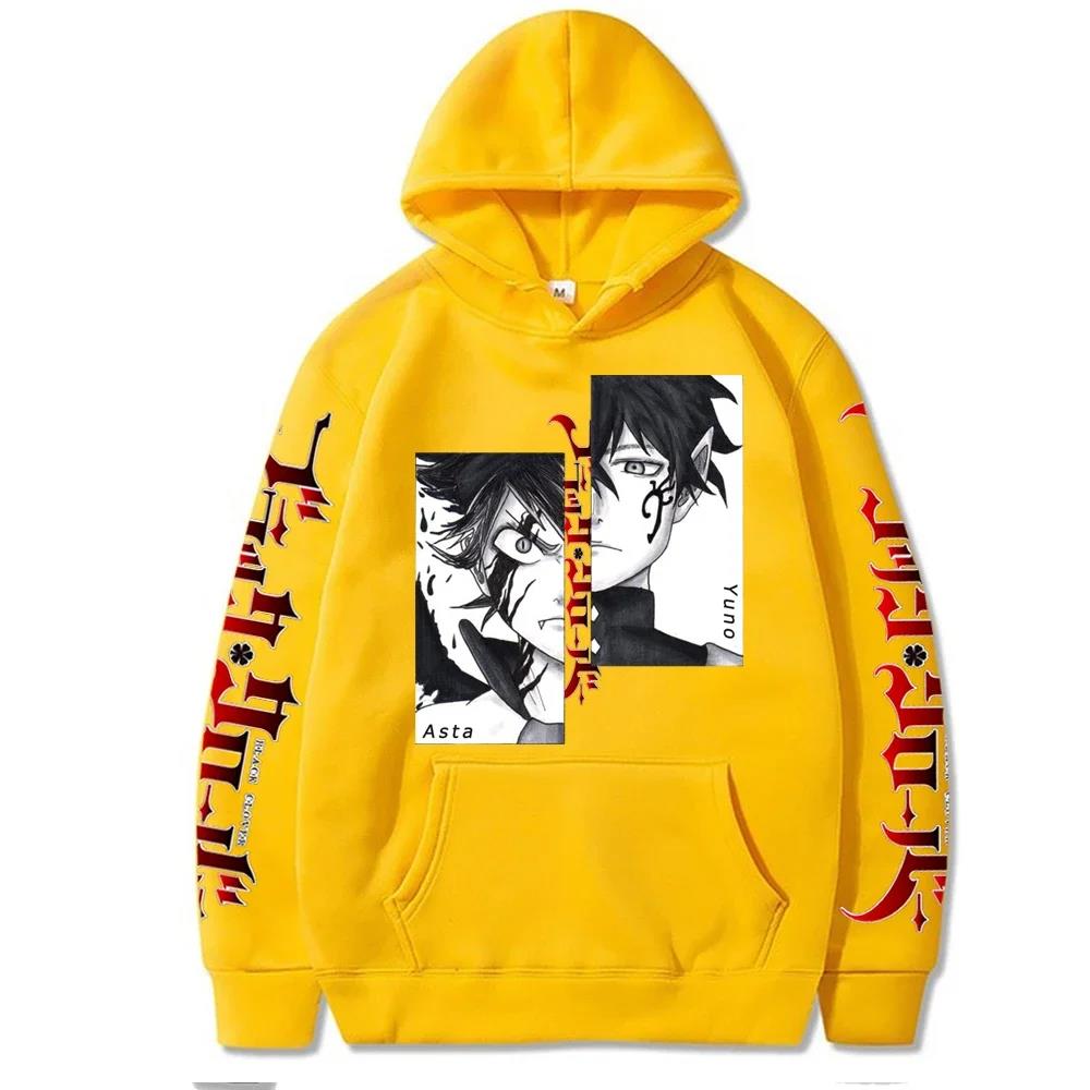 Japan Asta Anime Graphic Printed Hoodies Vintage Oversized Hooded Sweatshirt Long Sleeves Soft Cotton Hoodie Men Women Clothes