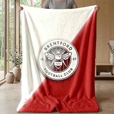 Brentford Fußball Druck Flanell Decke, Weiche Warme Leichte Überwurfdecke für Sofa Bett Camping