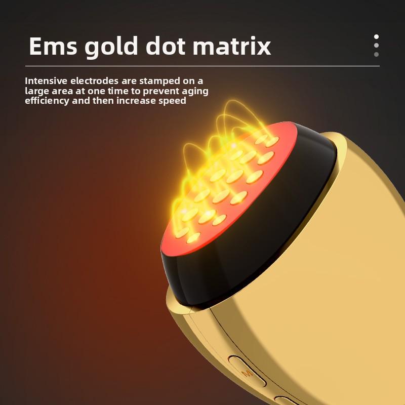 Elektrisches Hochfrequenz-Schönheitsinstrument für den Hausgebrauch, Gesichtslichter-Muster, Aufhellung und Verjüngung, Einschleusgerät, Heiße Kompresse, EMS, Gold-Kollagen-Kanone
