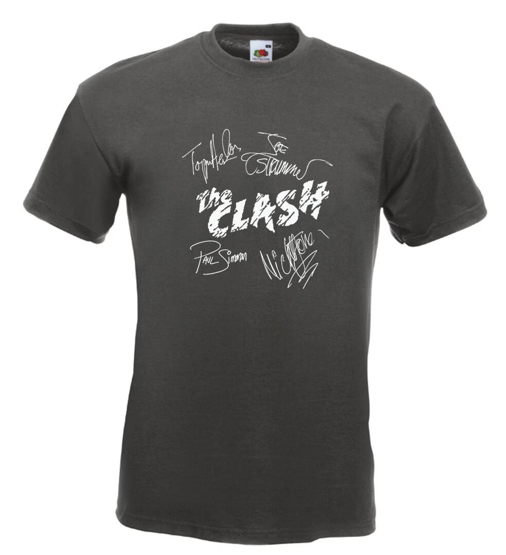 Футболка с автографами The Clash Мик Джонс Джо Страммер Полный контроль Панк S