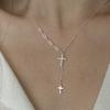 S925 Sterling Silver Necklaces For Women Simple Fashion Minimalist Cross Shape Necklaces Birthday Gift