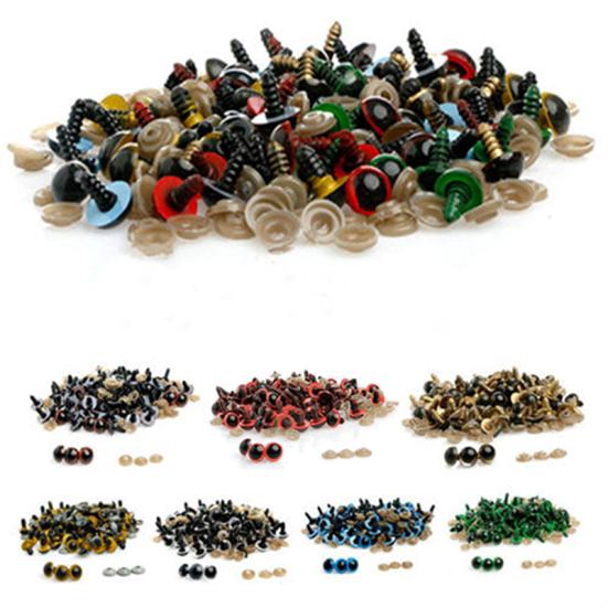 100 Pcs 8-20mm Plastic Safety Eyes for Teddy Bear Doll Animal Puppet