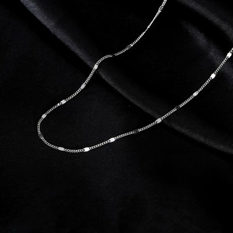 Stainless Steel Non Fading Glitter Bare Collarbone Necklaces for Women Girls Fashion Simplicity Fine Chain Neklaces Jewelry Gift