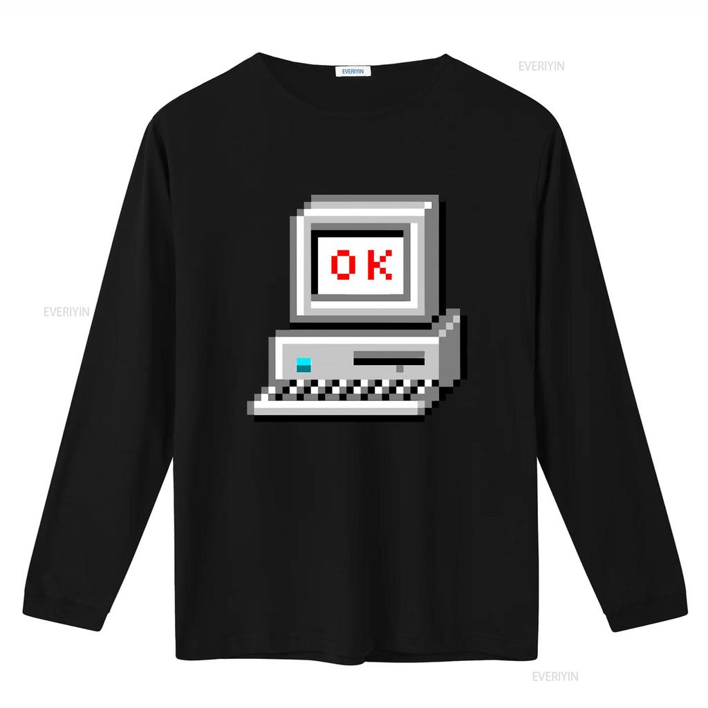 Retro Computer OK Print T Shirt Vintage Style for Radiohead Fans vintage Washed Breathable designer clothes streetwear