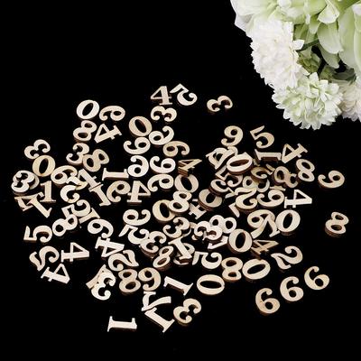 Wooden Numbers Embellishments Set of 100 Small Arab Number 15mm DIY Craft for Children Adults DIY Funny Project