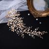 Luxury Crystal Bridal Hair Vine Handmade Pearl Wedding Headpiece for Bride Something Blue Prom Party Hair Accessories