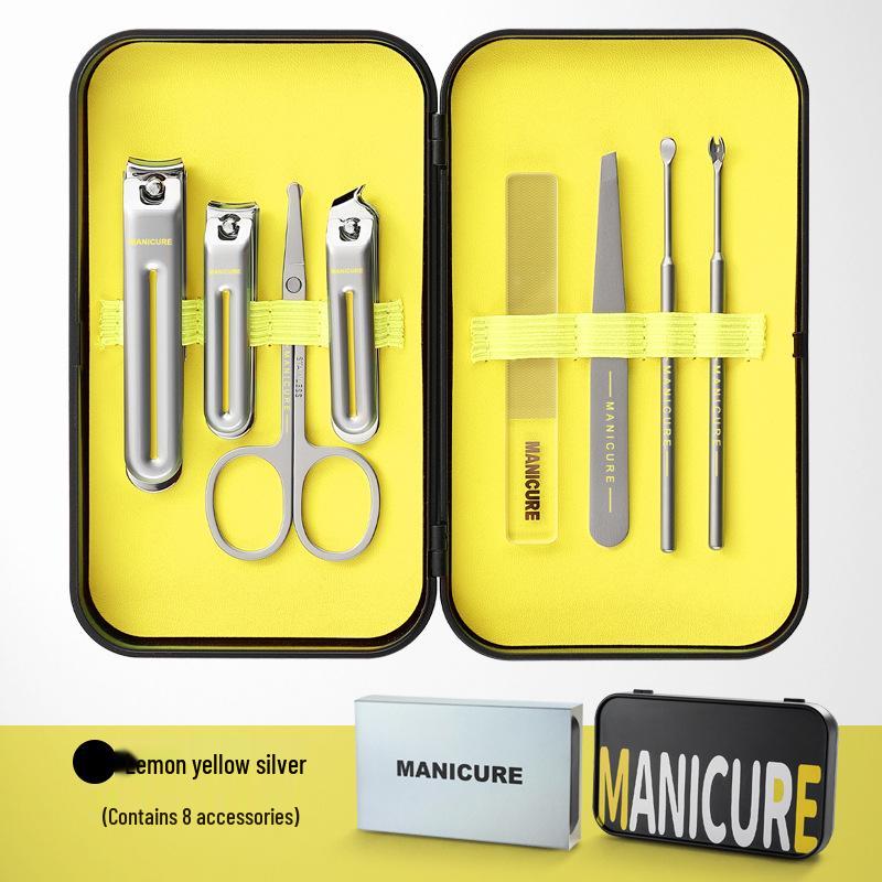 Stainless Steel Anti-Splash Nail Clipper Set - Portable Manicure & Pedicure Scissors