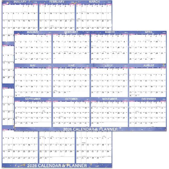2026 Large Dry Erase Calendar - 48 x 32 , 2026 Dry Erase Calendar for Wall, Erasable & Reble Laminated 2026 Wall Calendar with 15 Round Stickers, 2026 Large Dry Erase Cale