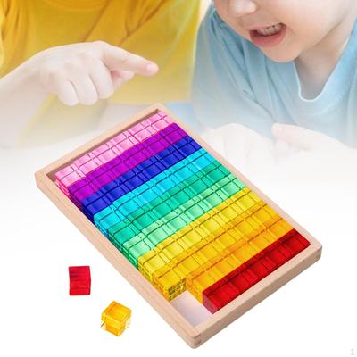 Cube Blocks Set Acrylic Cubes Educational Transparent Awareness Stacking Game GEM