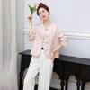 2025 Women's Spring Jacquard Color Block Retro Jacket with Frog Buttons