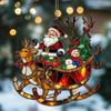 Santa Claus Sleigh Acrylic Sun Catcher - Christmas Window Decoration Gift