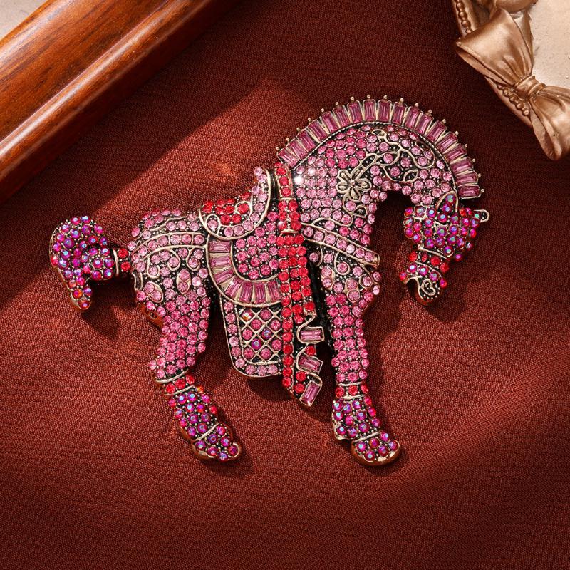 Luxury Vintage Horse Brooches For Women Men  Year Of The Horse Animal Party Office Brooch Pin Jewelry Accessories
