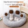 Cozy Bear Paw Pet Bed: Plush All-Season Comfort for Cats and Dogs