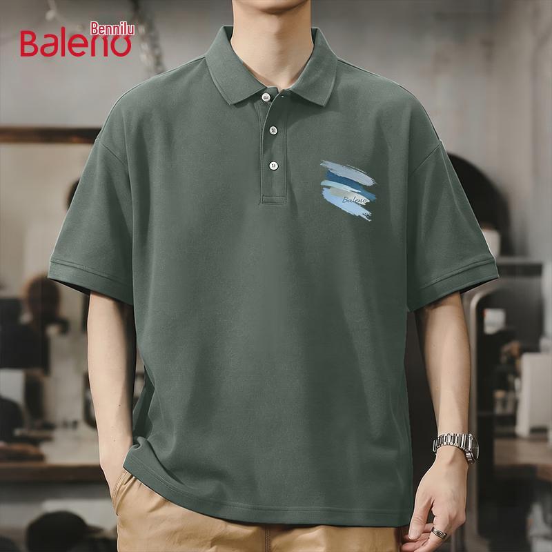 Baleno Men s Summer Piqué Polo Shirt with BNL Brush Stroke Print XL