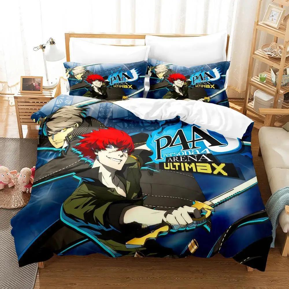 Neues Spiel Persona 4 Bettwäsche-Set Einzelbett Zwillingsbett Vollgröße Queen-Size King-Size Bettwäsche-Set Erwachsener Kinderzimmer Bettbezug-Sets Anime Bettlaken-Set