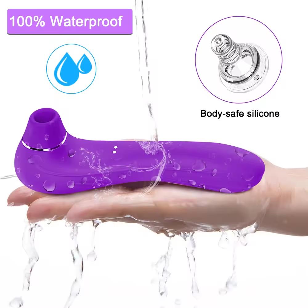Vibrator Sucking Female Masturbator FairyKiss Vagina and Clitoral Dual Stimulator G-Spot Handheld Clitoral Massager 2 In 1 Adult Sex Toy Red Purple