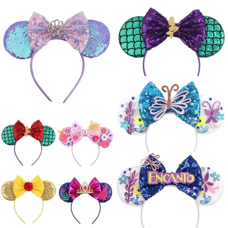 Blingy Minnie Mouse Headbands With Sparkling Glitter For Girls