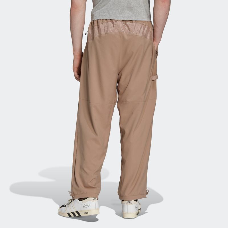 Adidas Originals Trefoil Print Logo Zip Pocket Straight Leg Track Pants Men Bottoms Brown HK2735