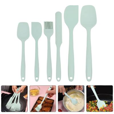 Juego de 6 espátulas de silicona resistentes al calor para mezclar mantequilla, antiadherentes, para crema y pasta, para hornear pasteles.