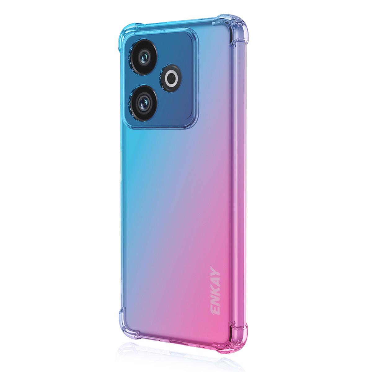 

For Realme GT 7 5G TPU Case ENKAY Thickened Four Corner Drop-proof Phone Back Cover Blue/Pink