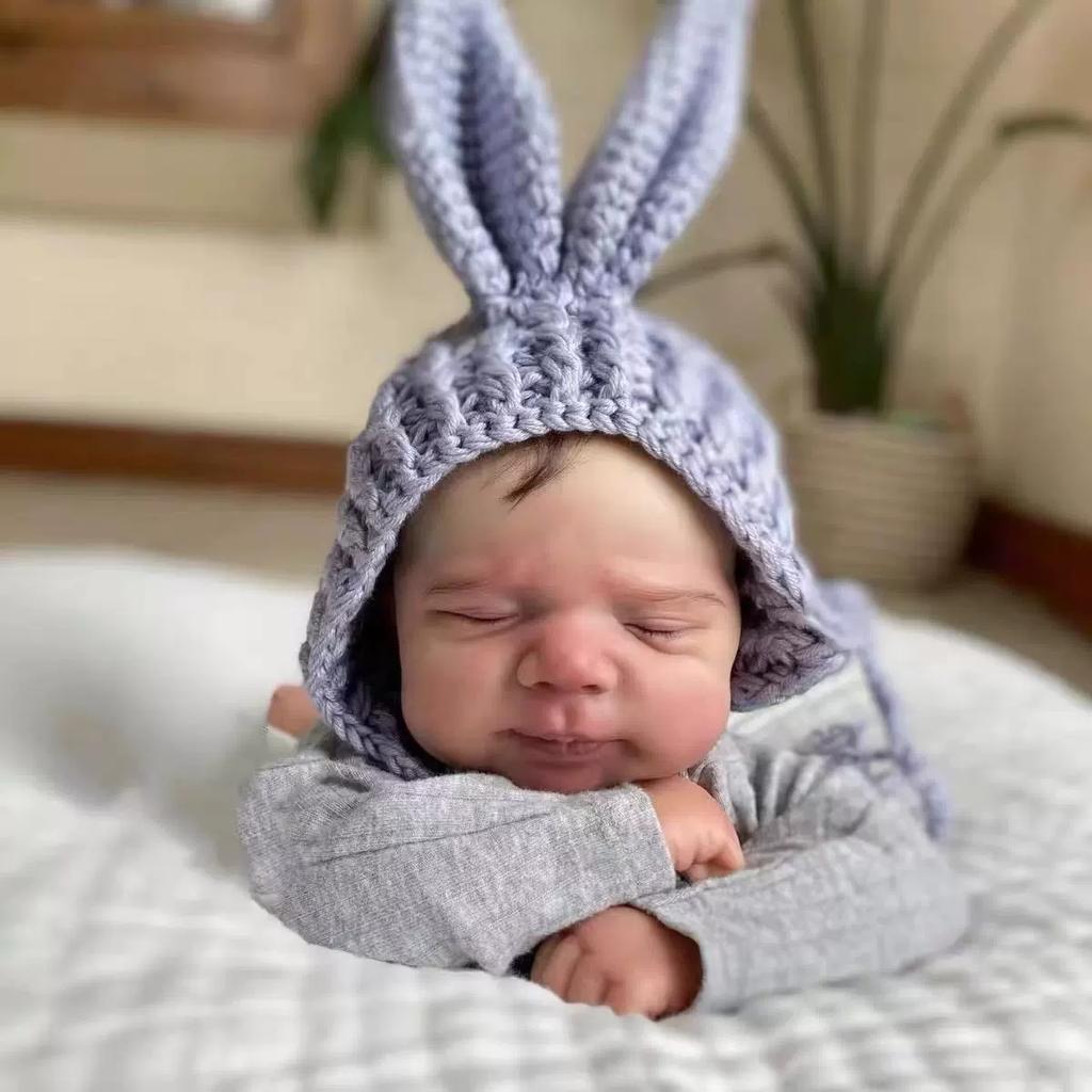 18 Inch Reborn Baby Doll Pascale Lifelike Newborn Doll Handmade Painted Hair 3D Skin Tone Visible Veins Gift Toy For Girls
