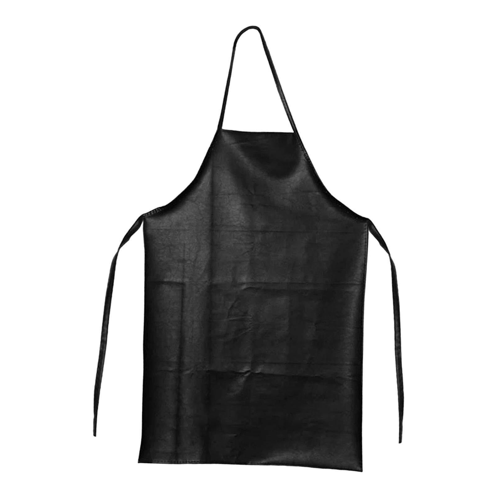 PU Leather Waterproof Apron Oil Resistant Wear Resistant Industrial Apron for чёрный