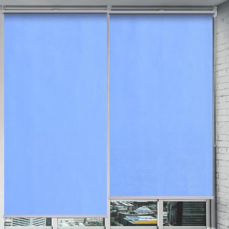 Light Blue Full Blackout Grommet Curtain