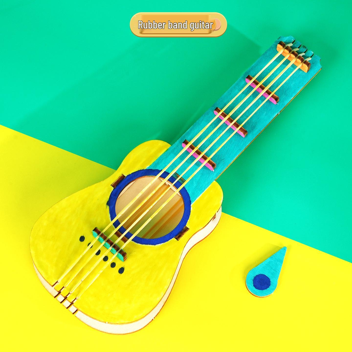 Rubber Band Guitar Kit: DIY Wooden Handicraft for Kids STEAM Physics Experiment