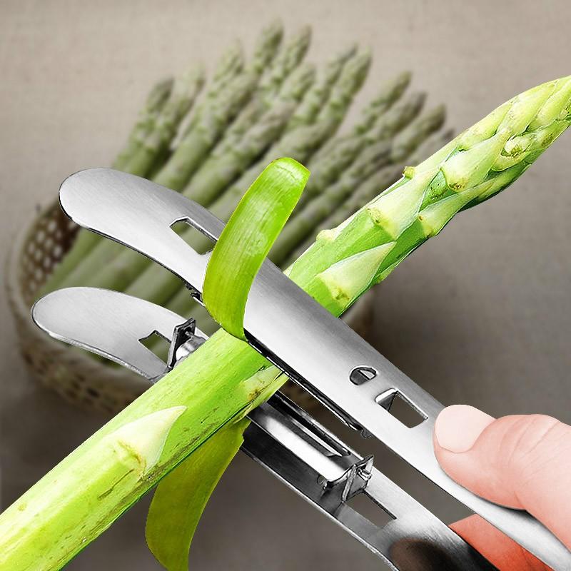 Stainless Steel Double-sided Fruit Peeler Gadgets Fruit Asparagus Yam Cucumber Potato Kitchen Tools7