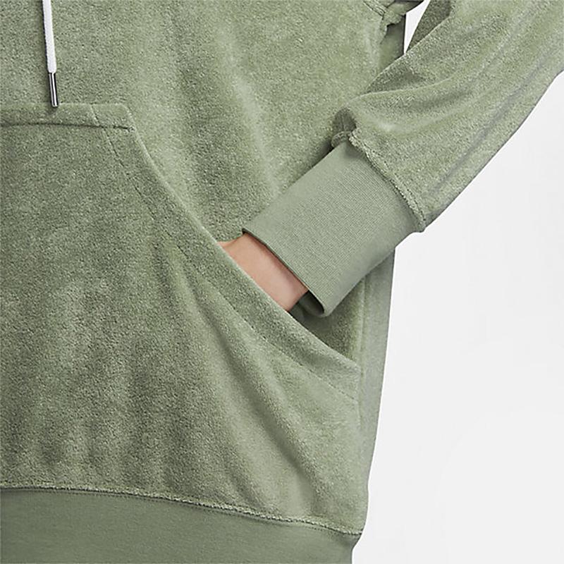 Nike Solid Color Pocket Hoodie Women Tops Green DV7825-386