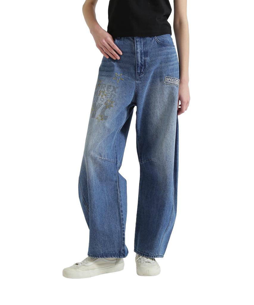 AVIREX WAPPEN BARREL LEG DENIM PANTS indigo