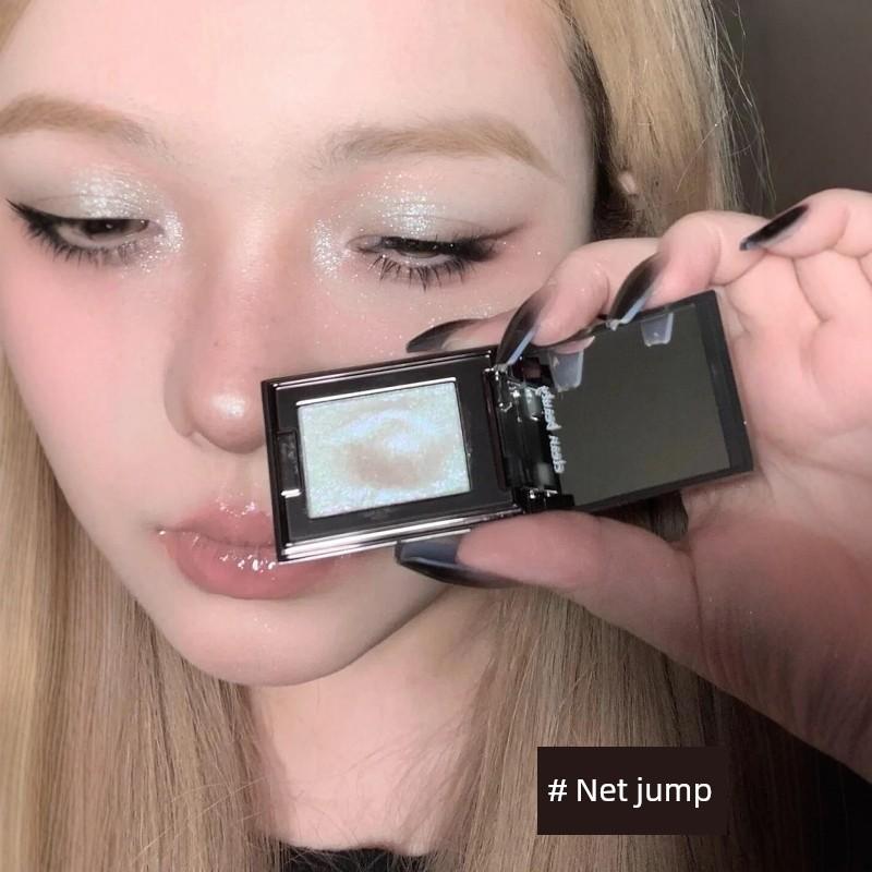Retro Rich Chocolate-Colored Wave-Patterned Single-Color Eyeshadow Palette, Multi-Use Cream for Smoky Makeup with Intense Sparkle