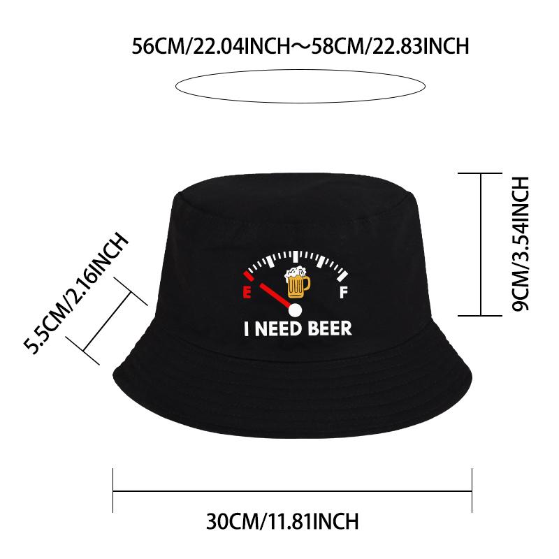 MLFO “I Need Beer” Printed Boater Hat – Lightweight, Foldable Sun Hat, Fishing Hat, Unisex, Casual and Fashionable Headwear