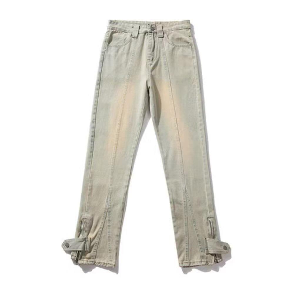 

JYL Mens Jeans New Versatile Flared American High Street Design Summer Casual Denim Pants XL android зелений колір