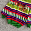 Autumn Winter Women O-neck Luxury Embroidery Tiger Striped Designer Runway Knitted Sweater Christmas Pullover Tops