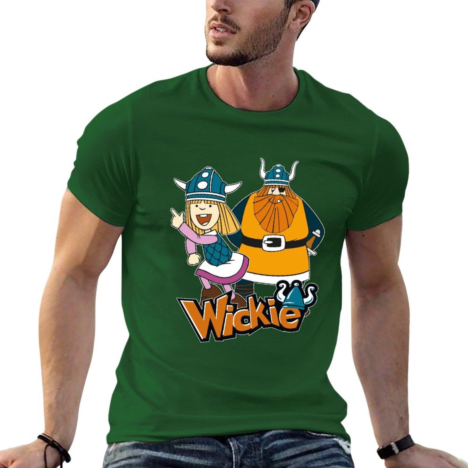 

New Vicky the Viking is a fun series for kids from the 70 s, beautiful retro cartoon characters Vicky and Chief Halvar T-Shirt L
