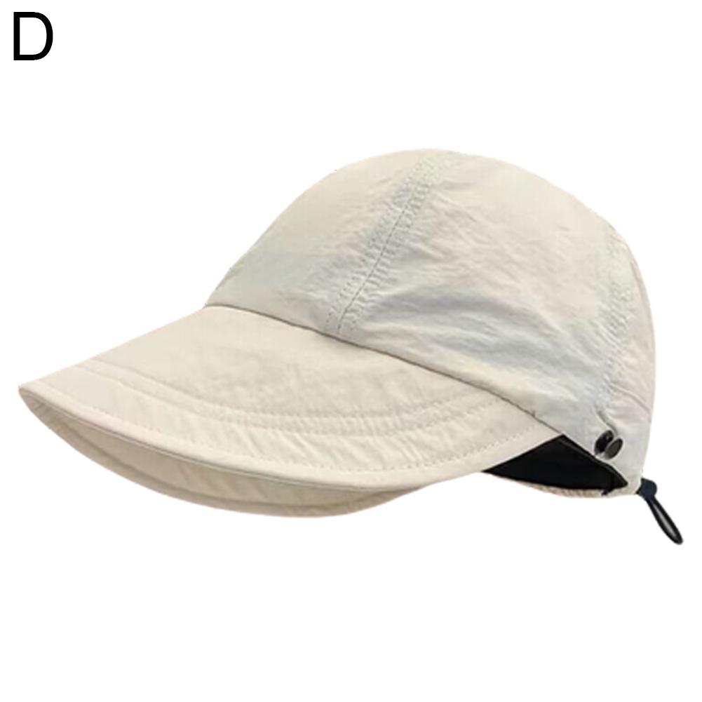 Foldable Wide Brim Ponytail Sun Hat Drawstring Adjustable Cap Summer Quick-dry Visor Fisherman CapFor Women Beach Hat