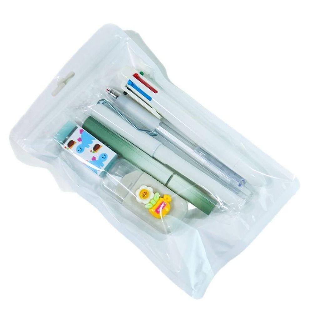 Correction Tape Pencil Eraser Highlighter Ballpoint Pen Set Cute 6-in-1 Stationery Set  Kids Gift