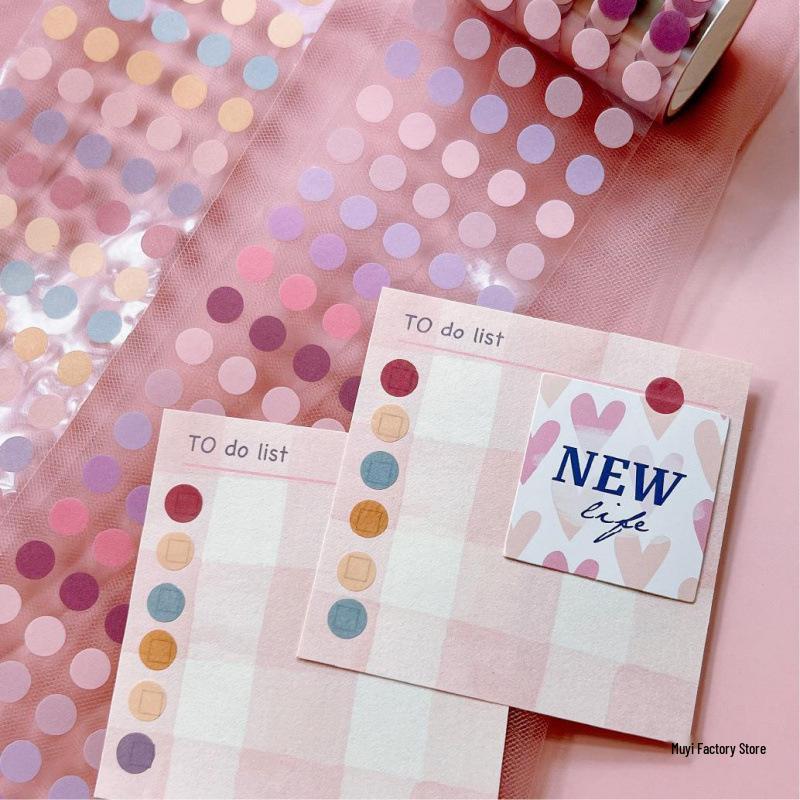 Polka Dot Washi Tape Stickers for Journaling - Small Round Labels