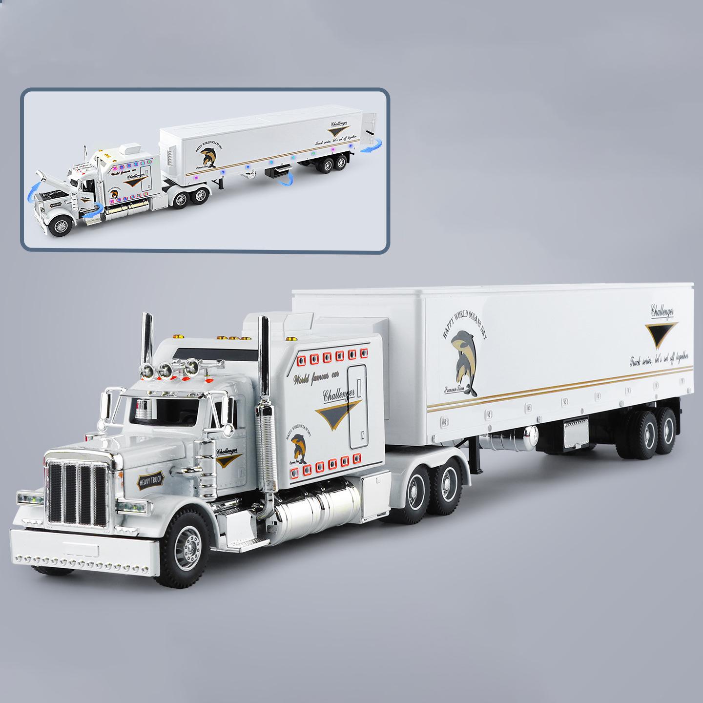 

1:24 Peterbilt 389 Conventional Heavy Duty Truck Alloy Toy Car Model Sound and Light Children s Toy Collectibles Birthday gift белый
