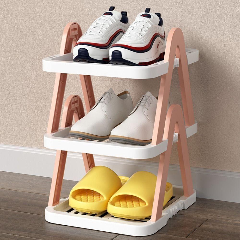 Plastic Layered Shoe Rack Space Saving Shoe Storage Organizer Vertical Shoe Rack  Household