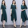 2023 Summer Chiffon Splice Slim Fit Mid-Length Dress