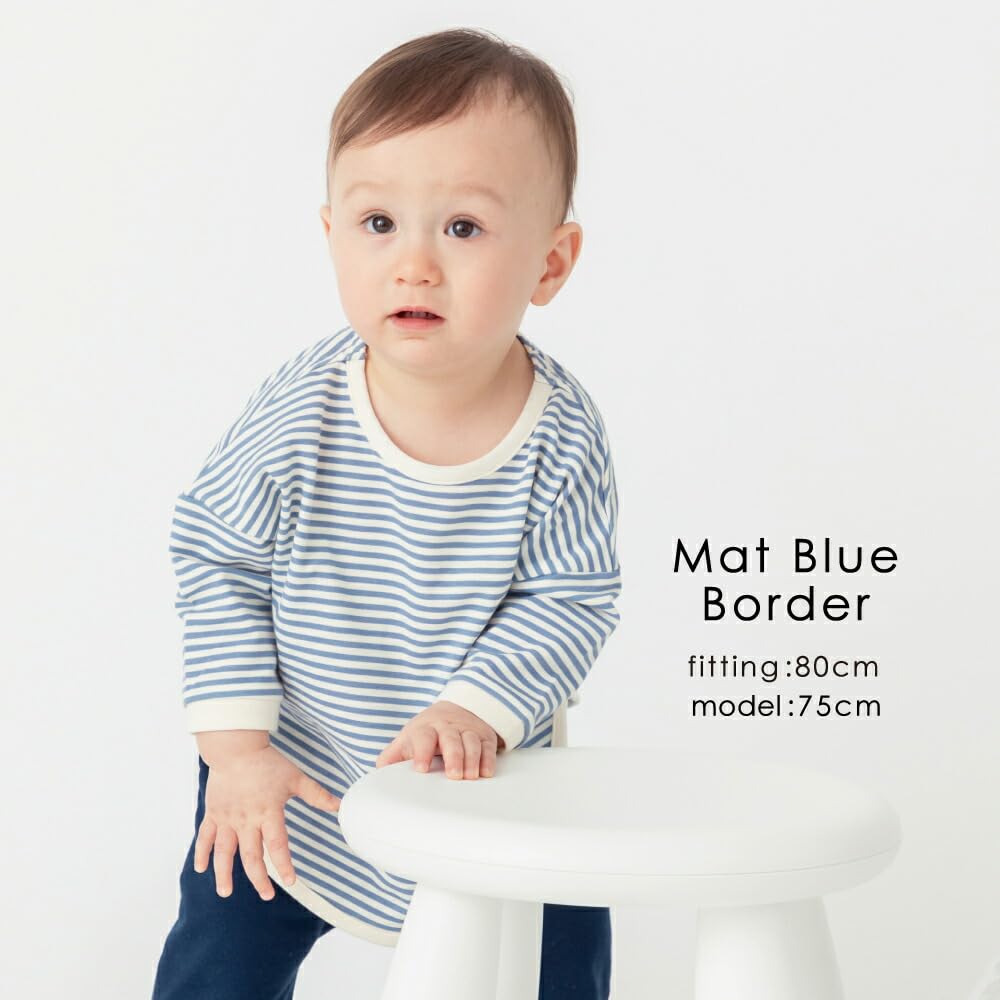 Ever Closet Baby Clothes Clothes Border Girls Boys Clothes Cute Stylish Kids Baby Spring Short Sleeve Tops Matte Blue BD 90 [ever closet] Children's