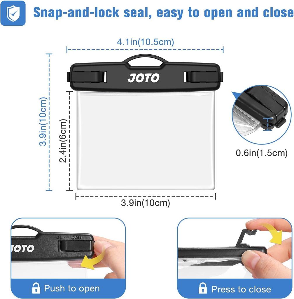 JOTO 2 Pack Waterproof Key FOB Holder Pouch with Key