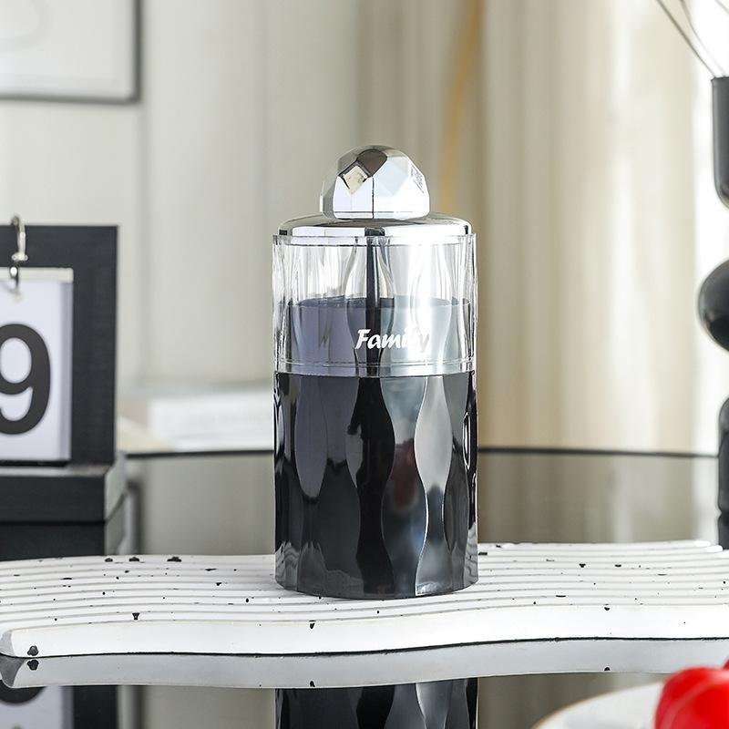 

Коробка для зубочисток, Бытовой цилиндр для зубочисток с нажимным механизмом, Персонализированная банка для зубочисток, Ведро для хранения ватных палочек чёрный