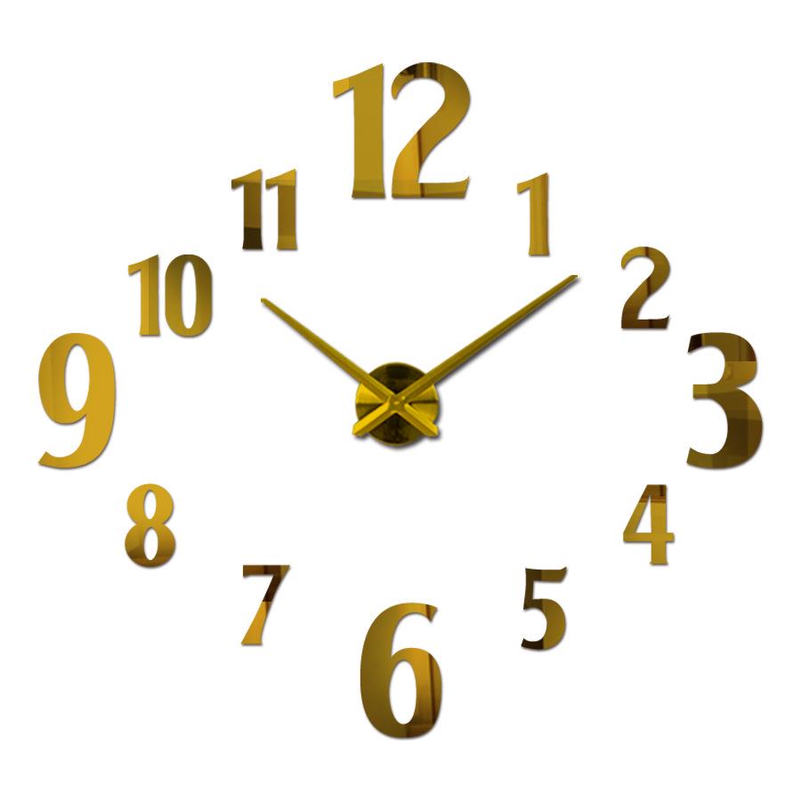 Nordische 3D DIY Spiegel Wanduhr: Stilvolle Wohnzimmer-Hängeuhr